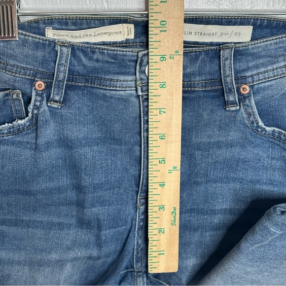 Pilcro and the Letterpress Cropped Jeans Womens Size 29 8 Slim Straight Jeweled - Picture 10 of 12